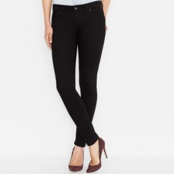 Levi's Demi Curve Low Rise Skinny Black Jeans (1/25) - Picture 1 of 6